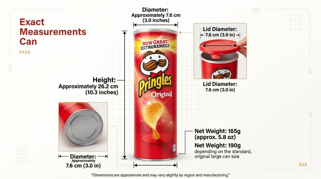 Pringles Can Dimensions Size Height
