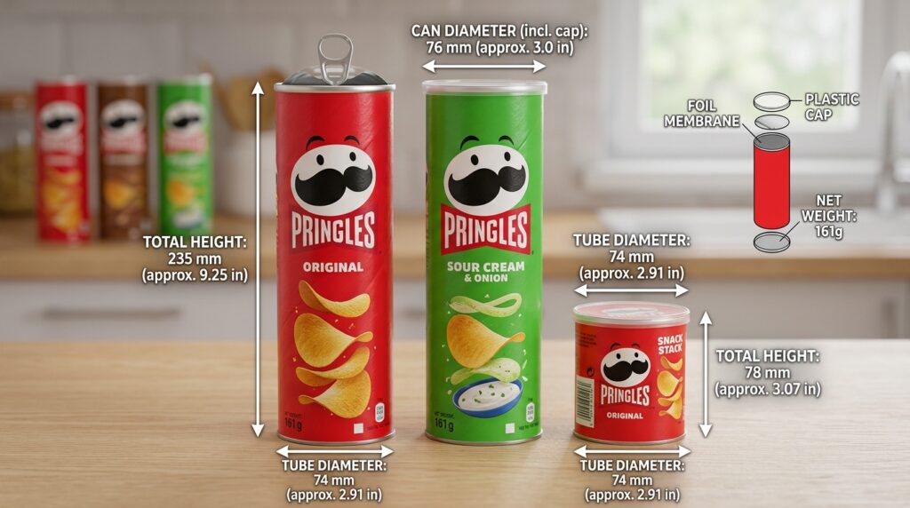 Pringles Can Dimensions Size Height