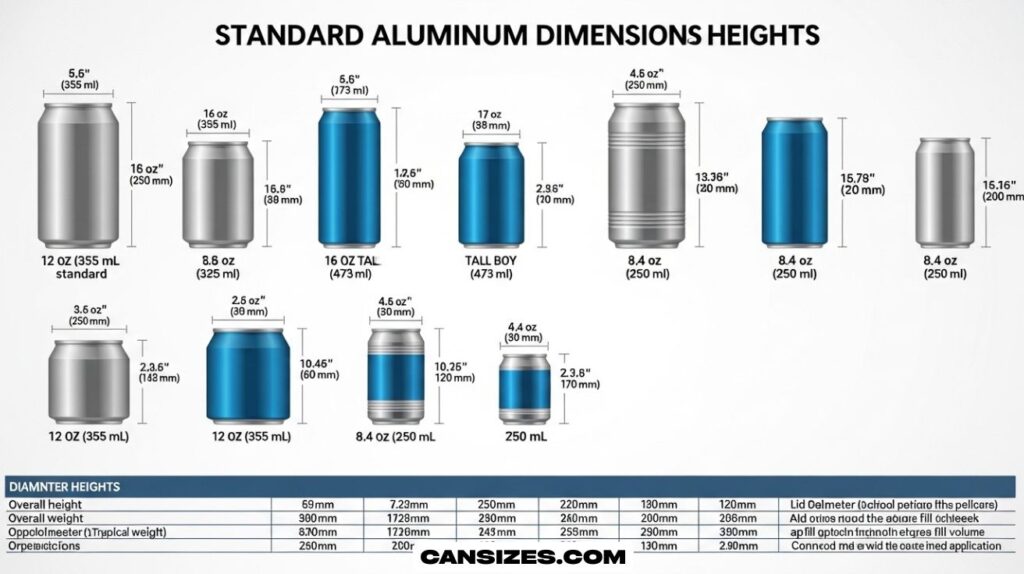 Aluminum Can Dimensions Standard Sizes