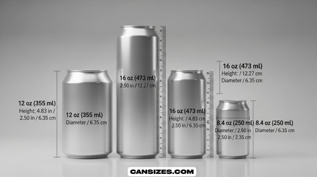 Aluminum Can Dimensions Standard Sizes