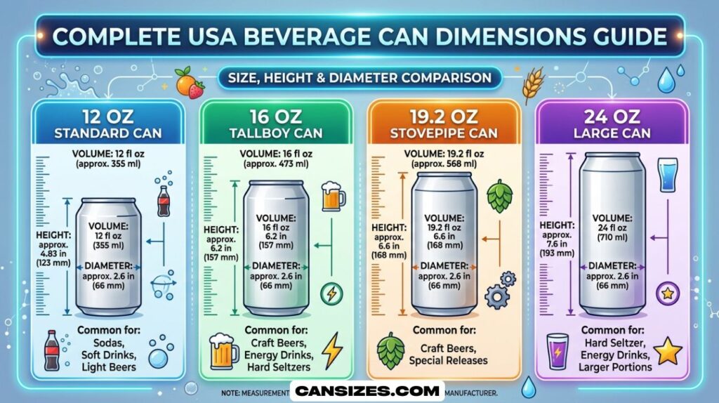 Beverage Can Dimensions Size