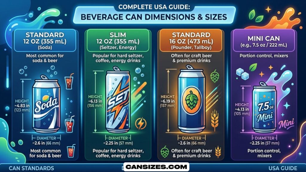 Beverage Can Dimensions Size