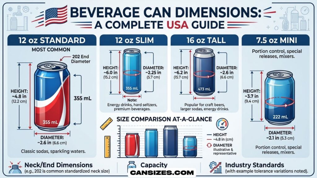 Beverage Can Dimensions Size