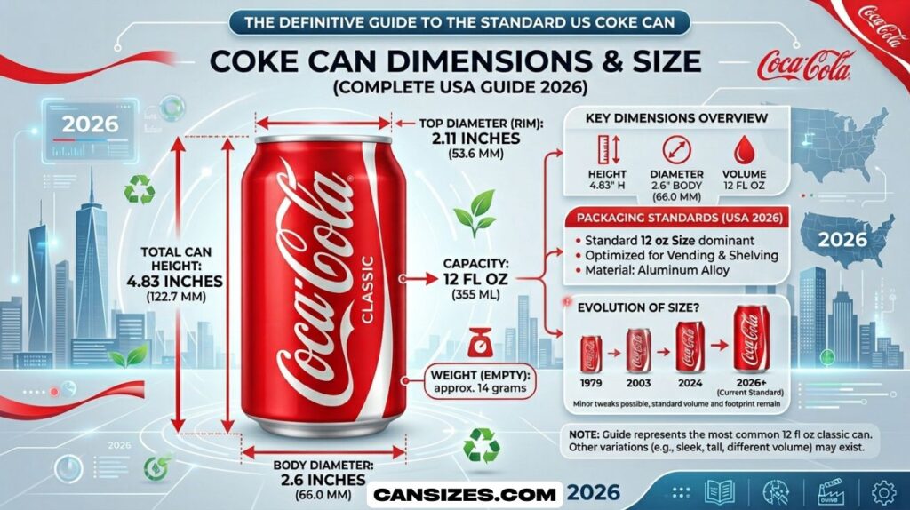 Coke Can Dimensions Size Height Complete USA Guide 2026 