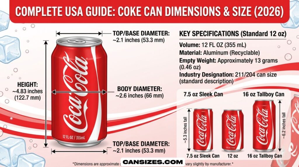 Coke Can Dimensions Size