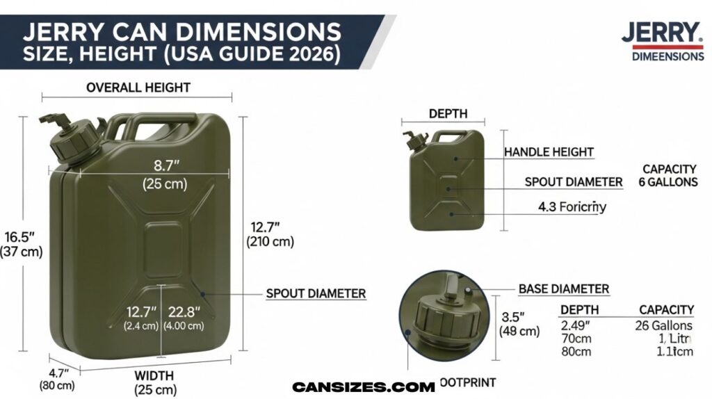 Jerry Can Dimensions Size