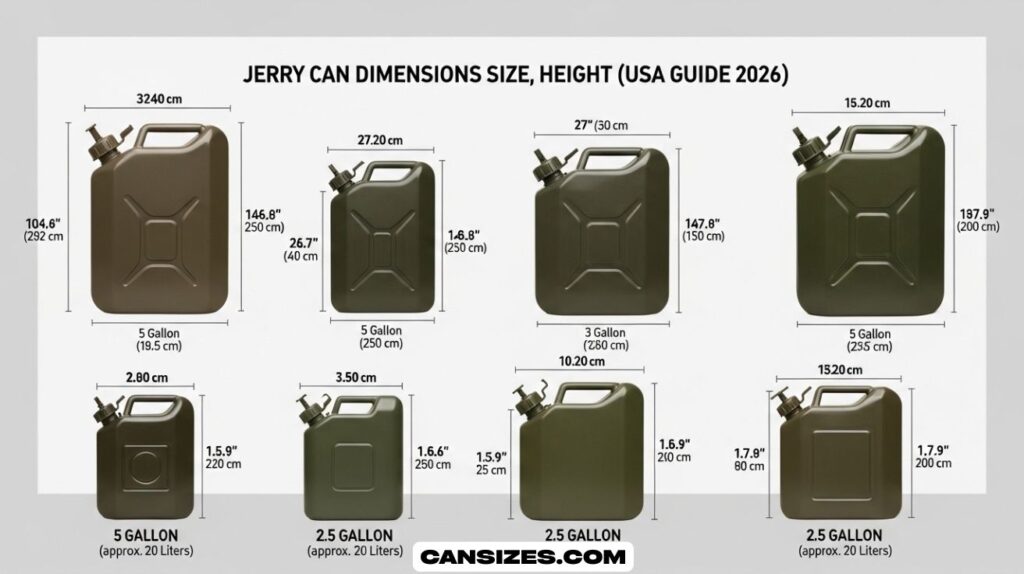 Jerry Can Dimensions Size