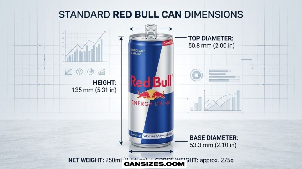 Red Bull Can Dimensions Size