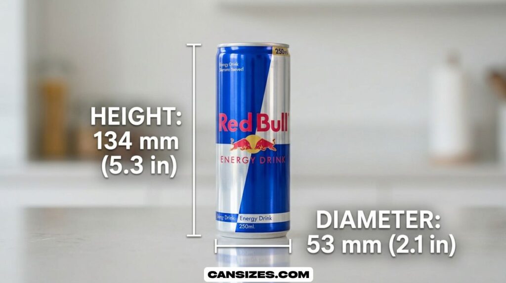 Red Bull Can Dimensions Size