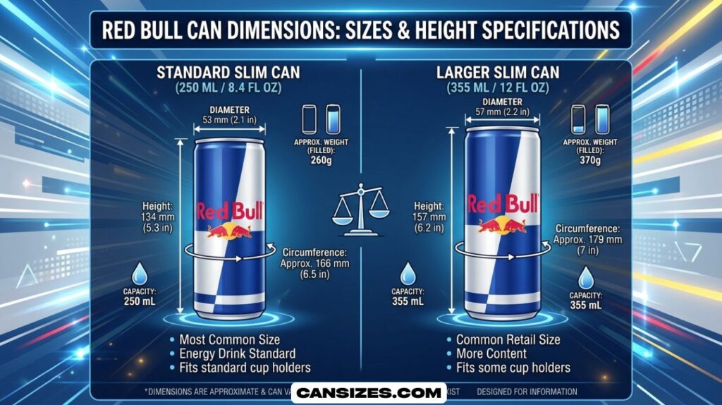 Red Bull Can Dimensions Size