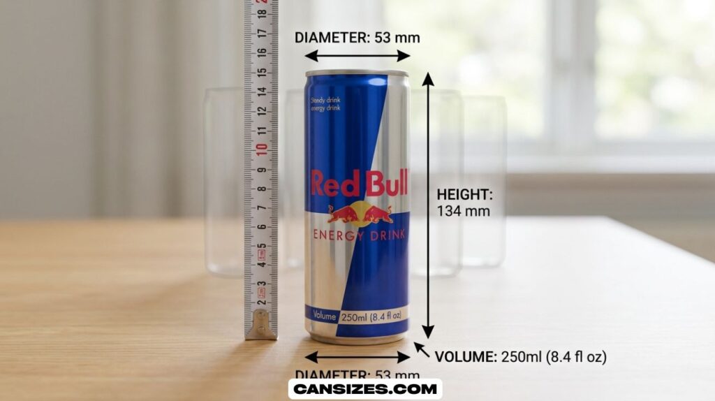 Red Bull Can Dimensions Size