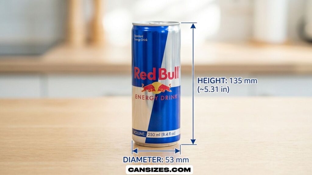 Red Bull Can Dimensions Size