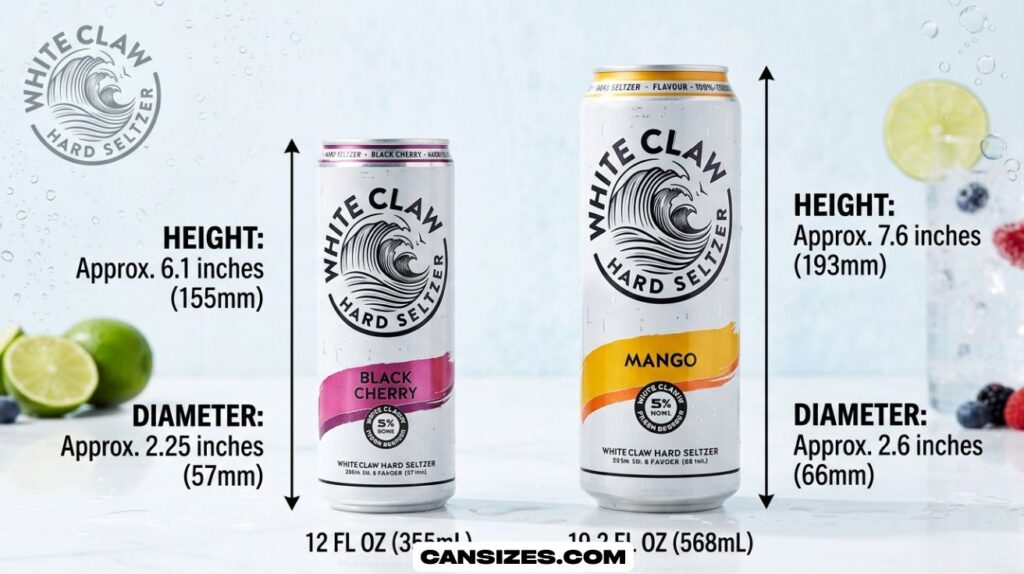 White Claw Can Sizes
