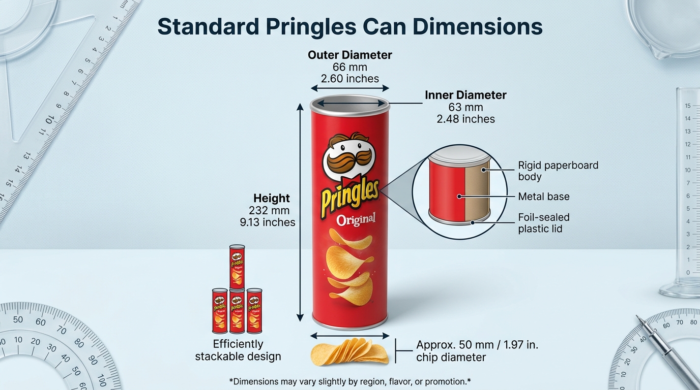 Pringles Can Dimensions Size Height