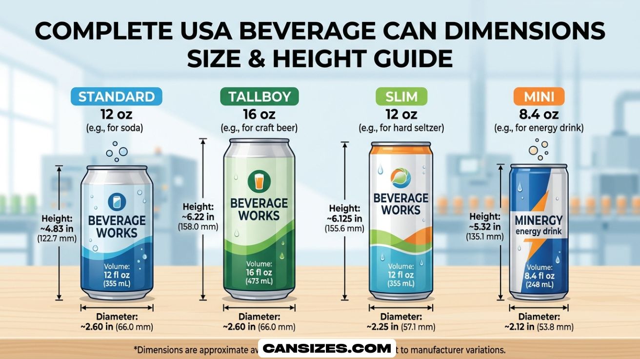 Beverage Can Dimensions Size