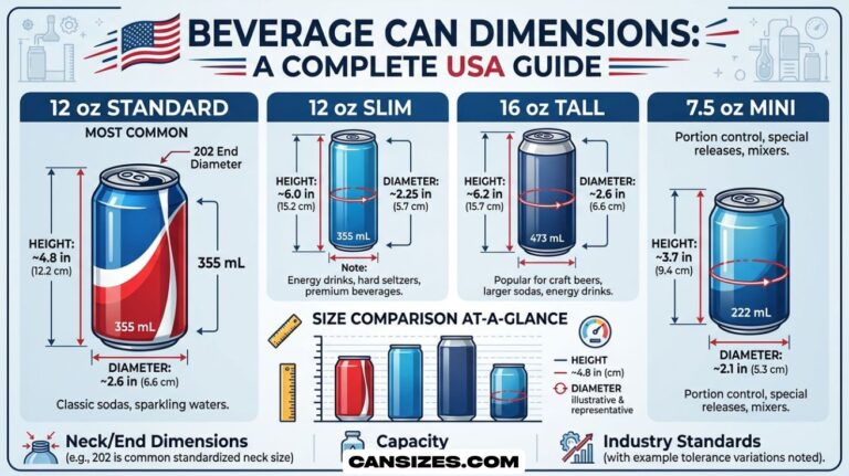 Beverage Can Dimensions Size, Height (Complete USA Guide)