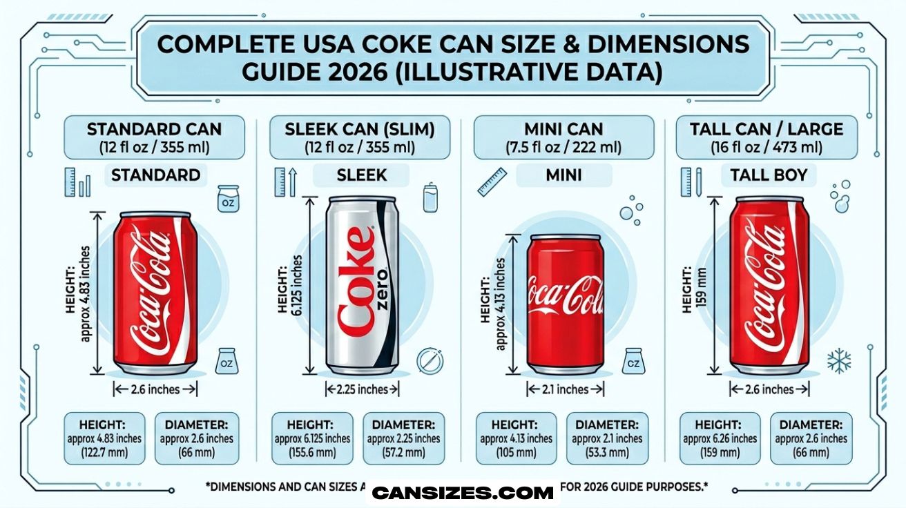 Coke Can Dimensions Size Height Complete USA Guide 2026 