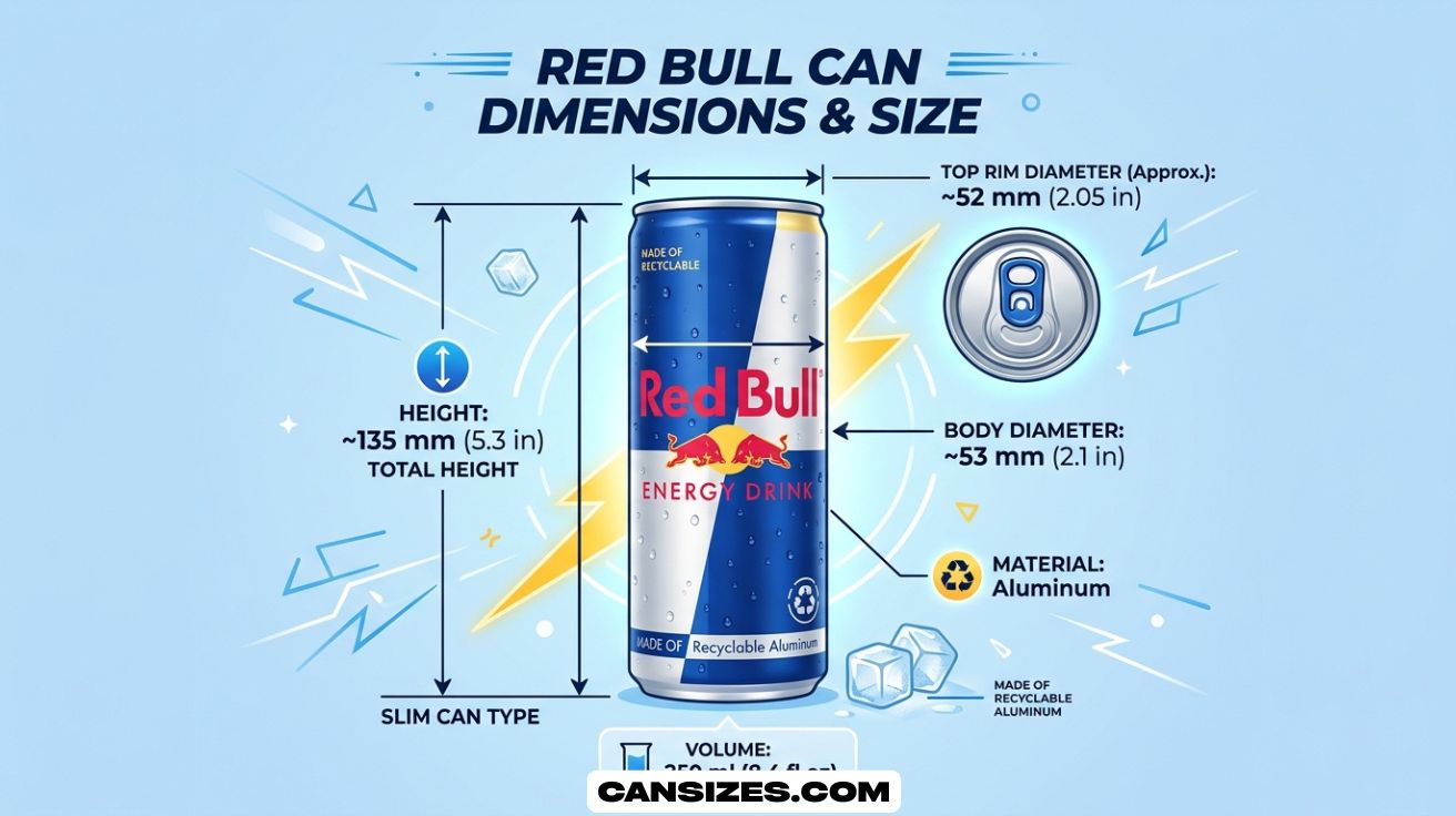 Red Bull Can Dimensions Size